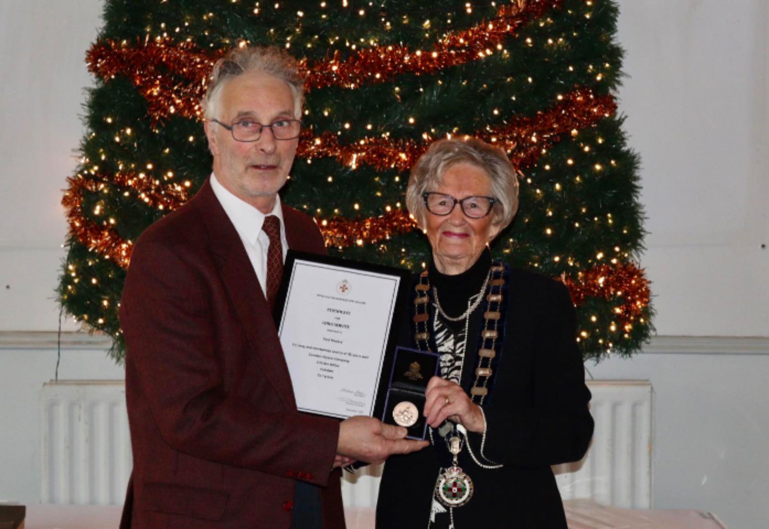 Paul Nicolay was awarded a medal and certificate in recognition of 35 years of employment