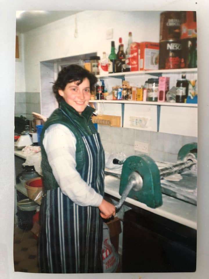 Jane Allen cooking in the kitchen